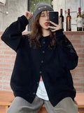 Women's Black Longline Plus Size Oversized Midi Long Sleeve Cardigan for Office Outfits Everyday Work Date Night Fall Winter