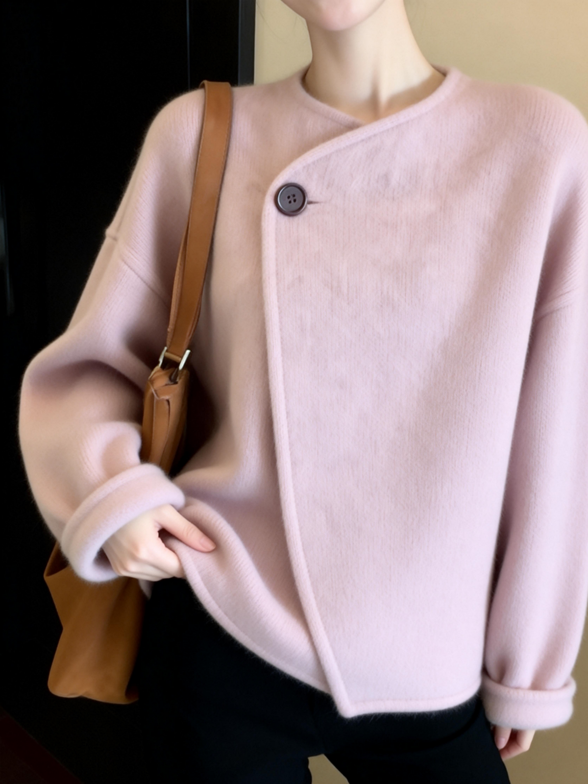 Women's Office Petite Oversized Slim-fit Cropped Korean-style Workwear Winter Coat for Fall Layering Travel Holiday Slimming Date Night Spring Fall