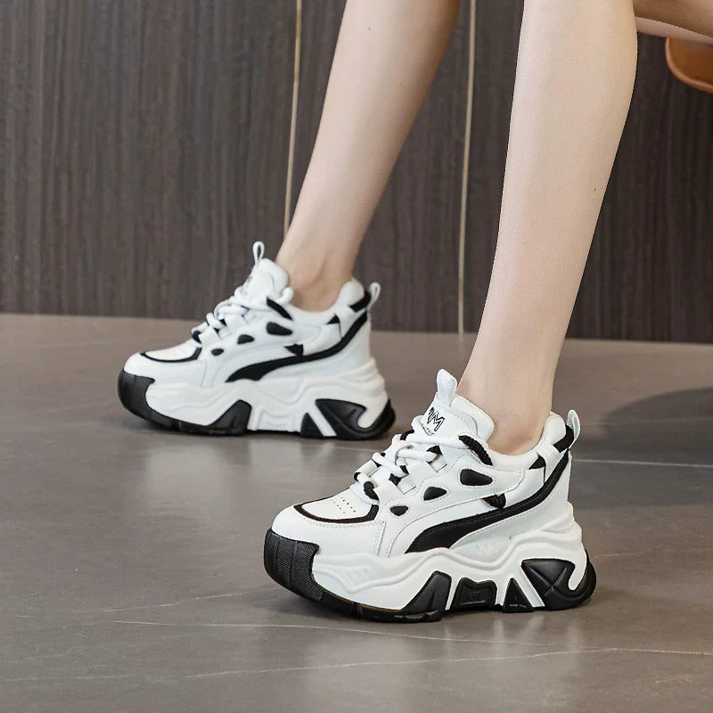 Chunky Sole British-style Dad Sneakers for Women