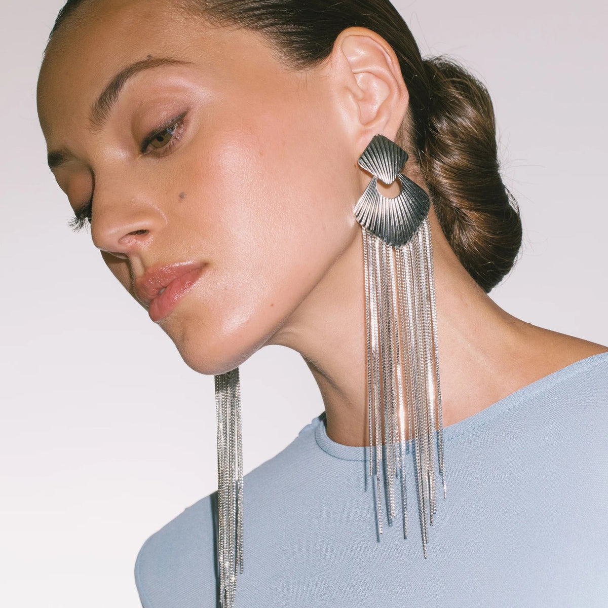 Tassel drop earrings by Yoshan, detail view 3