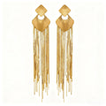 Gold tassel drop earrings by Yoshan
