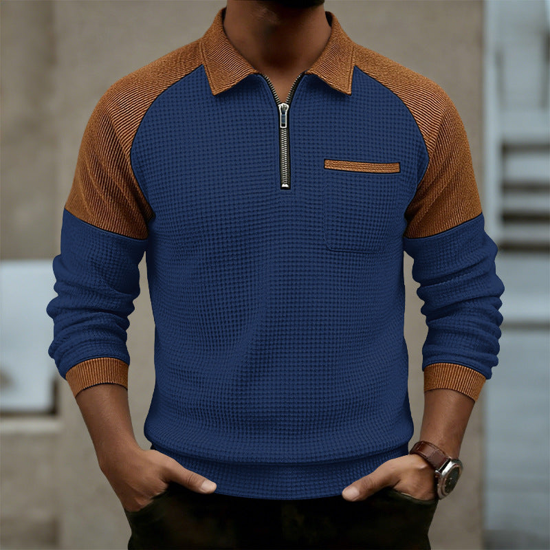 Men's Half-Zip Lapel Casual Hoodie Sweatshirt Pullover Travel Weekend Everyday Fall Winter