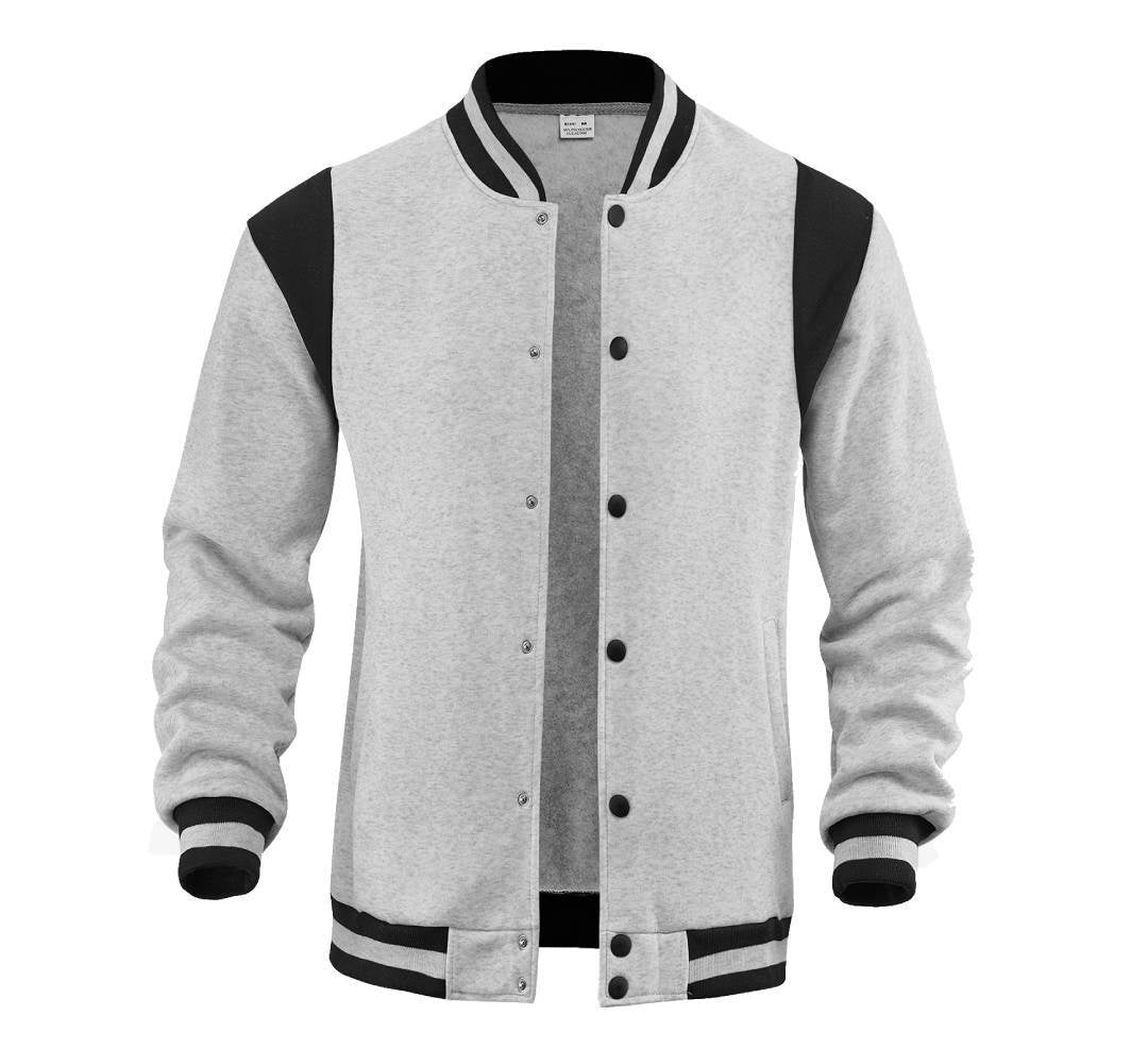 Men's Fall Winter Mandarin Collar Color-Block Casual Bomber Jacket Outerwear Travel