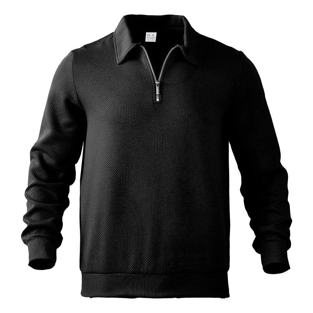 Men's Half-Zip Lapel Long Sleeve Casual Hoodie Sweatshirt Pullover Travel Weekend