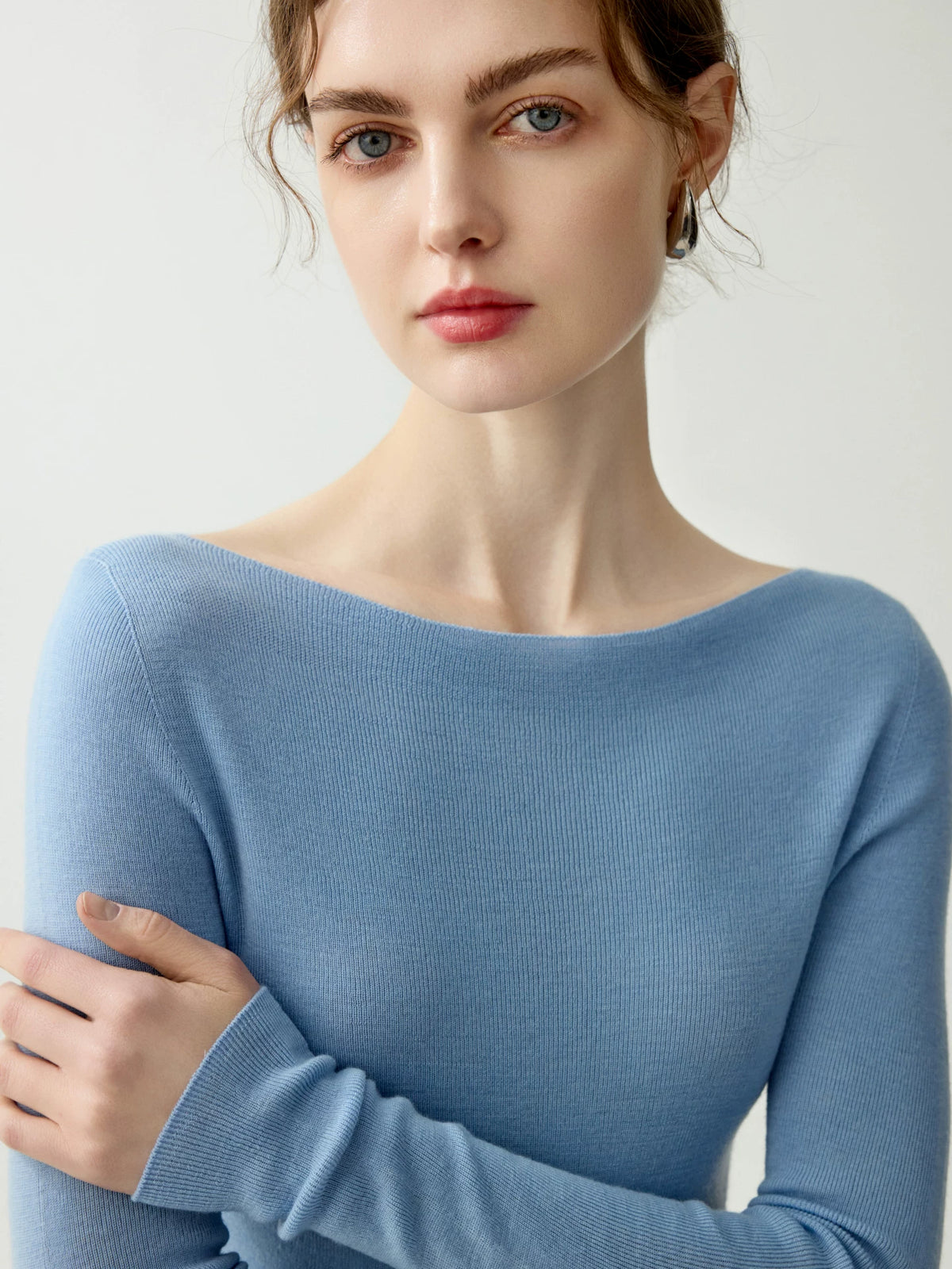 Women's Wool Slim-Fit Sweater Knit Pullover Top for Fall Winter Spring Travel Office Everyday Date Night