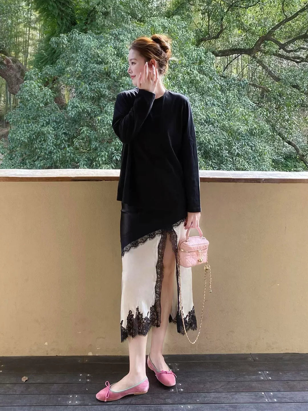 Women's Lace Open-Back High-Waist Cutout Korean-Style Skirt for Summer Outfits Office Weekend Everyday Date Night