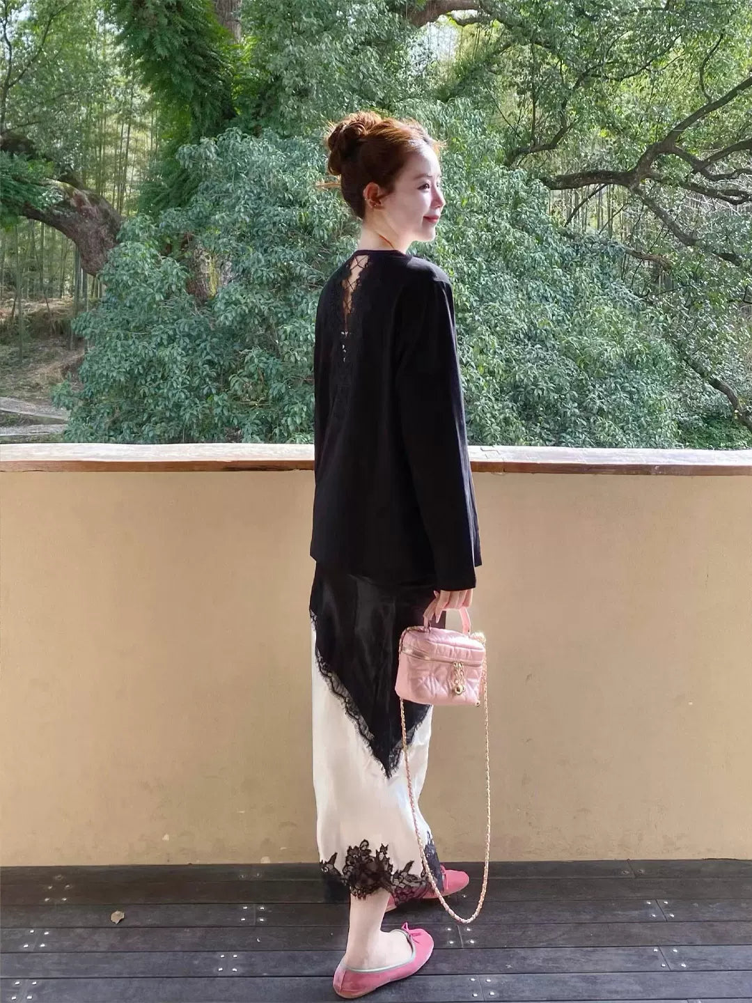 Women's Lace Open-Back High-Waist Cutout Korean-Style Skirt for Summer Outfits Office Weekend Everyday Date Night