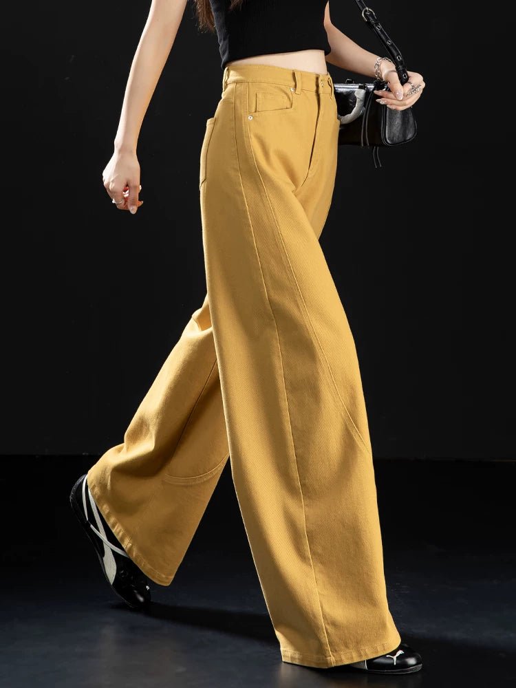 Women's Workwear Oversized Wide-Leg Jeans for Casual Outfits Everyday Office Weekend Date Night
