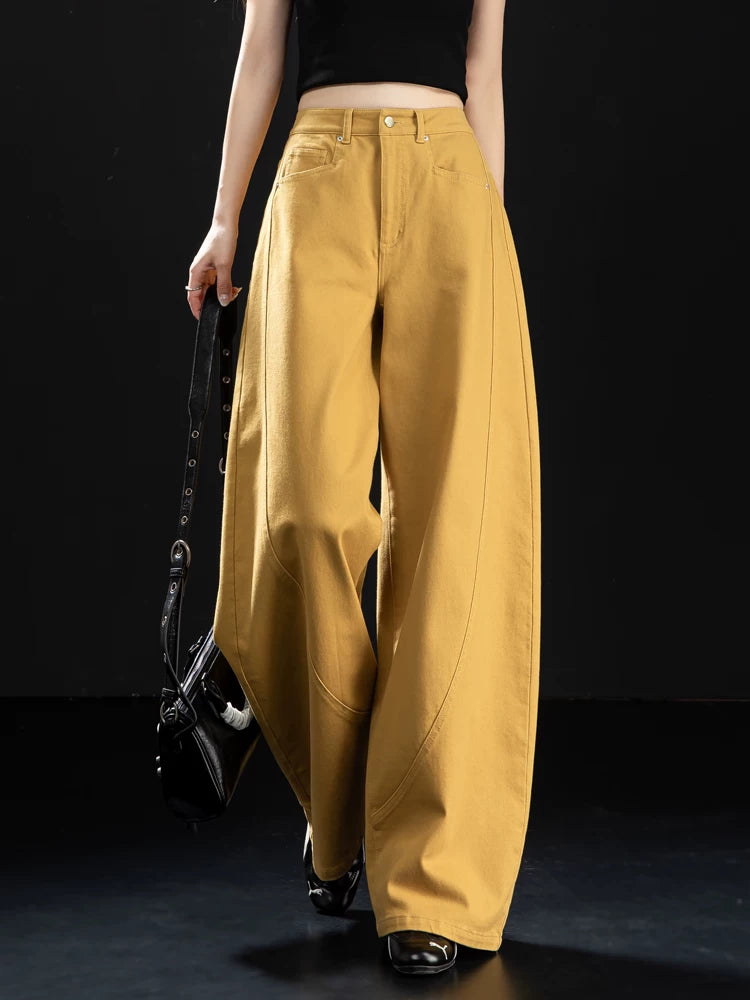 Women's Workwear Oversized Wide-Leg Jeans for Casual Outfits Everyday Office Weekend Date Night