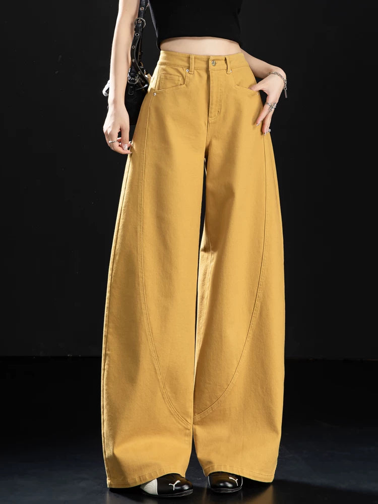 Women's Workwear Oversized Wide-Leg Jeans for Casual Outfits Everyday Office Weekend Date Night