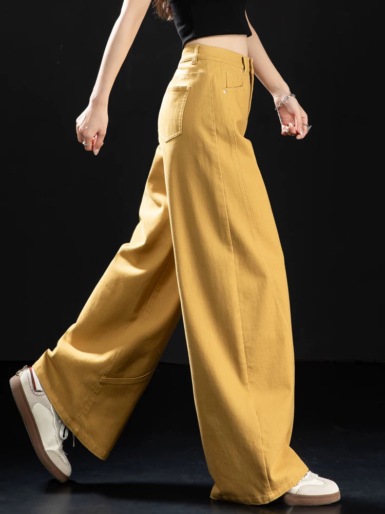 Women's Workwear Oversized Wide-Leg Jeans for Casual Outfits Everyday Office Weekend Date Night