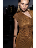Women's Glitter Slim-Waist Bodycon Maxi French-Inspired Retro Evening Dress Formal Midi Dress for Black Tie Wedding Guest Cocktail Party Prom Date Night