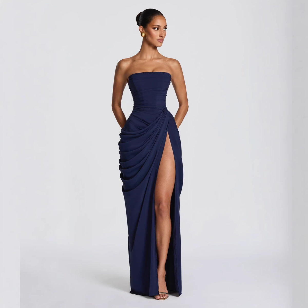 Women's Slit Asymmetric French-Inspired Dress Party Evening Outfit Day for Office Wedding Guest Date Night Business Casual Summer Travel
