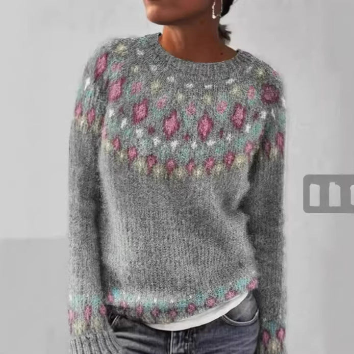 Women's Oversized Color-Block Sweater Knit Pullover Top Office Everyday Fall Winter