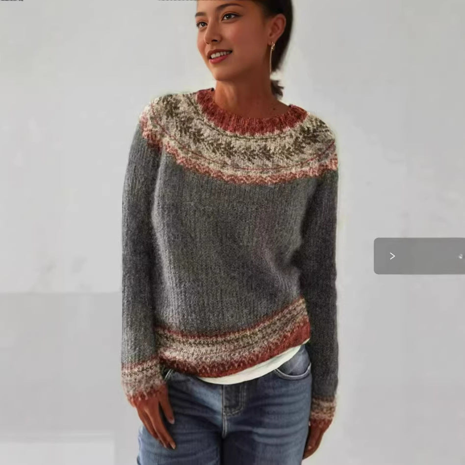 Women's Oversized Color-Block Sweater Knit Pullover Top Office Everyday Fall Winter