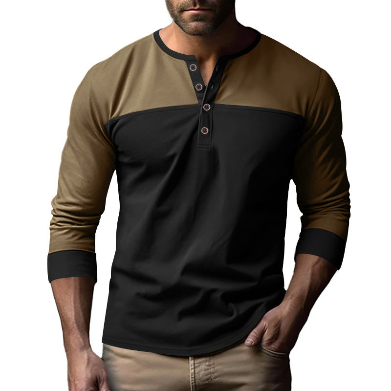 Men's Plus Size Long Sleeve Color-Block Casual Base Layer Layering Vest Sleeveless
