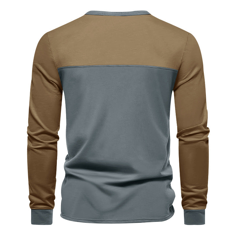 Men's Plus Size Long Sleeve Color-Block Casual Base Layer Layering Vest Sleeveless