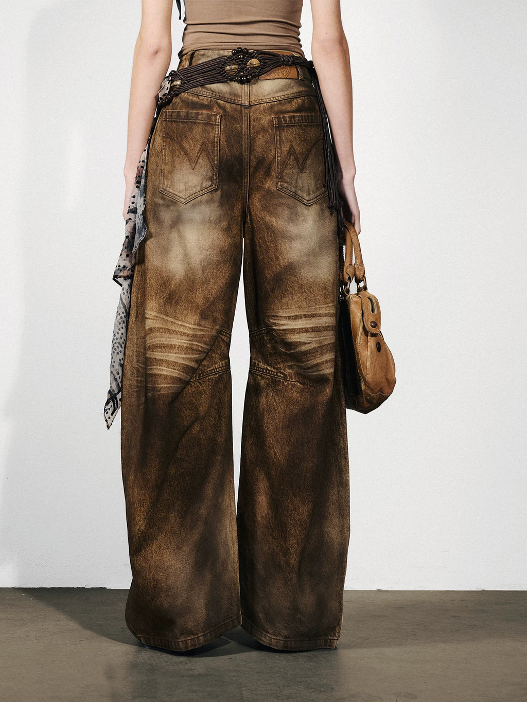 Women's Oxidized Wide-Leg Jeans for Casual Outfits Everyday Office Wear Seasonal Look Weekend Date Night