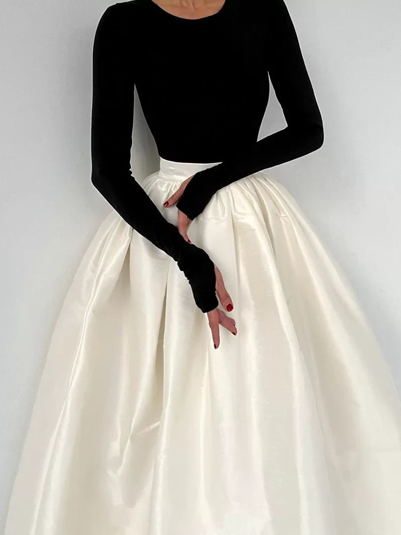 Women's Satin Flare A-line Oversized Elegant High-waist Casual Midi Skirt Everyday Fashion Style for Women