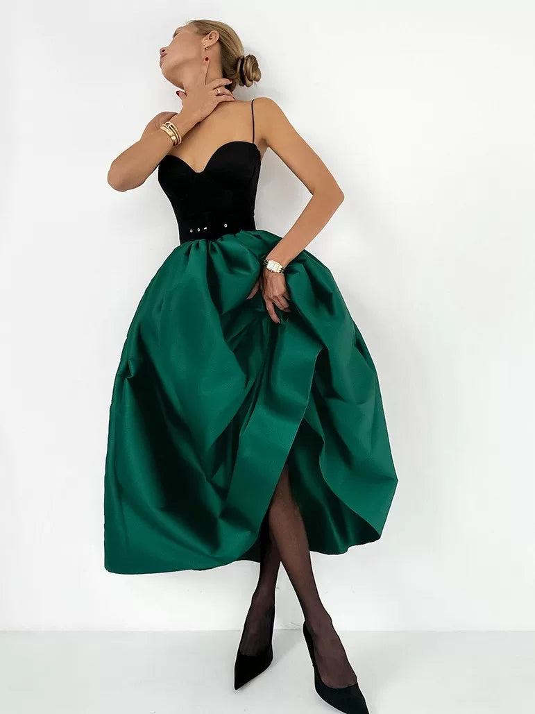 Women's Satin Flare A-line Oversized Elegant High-waist Casual Midi Skirt Everyday Fashion Style for Women