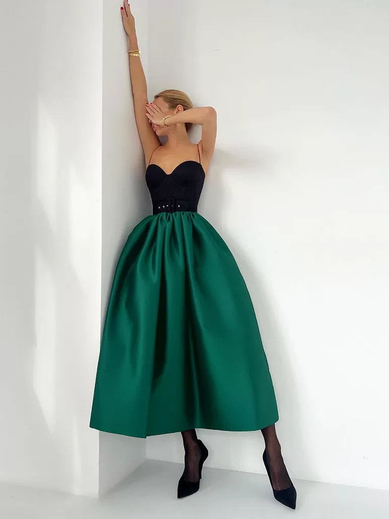Women's Satin Flare A-line Oversized Elegant High-waist Casual Midi Skirt Everyday Fashion Style for Women