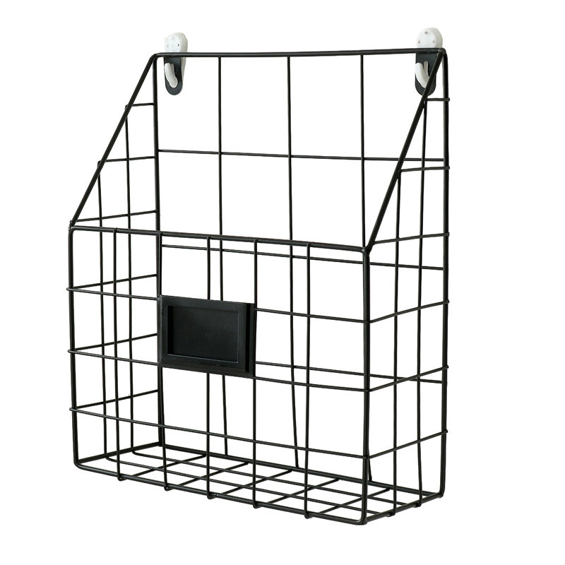 Wrought-iron Magazine Rack Wall Holder Storage Bin Home Organizer Living Room Kitchen