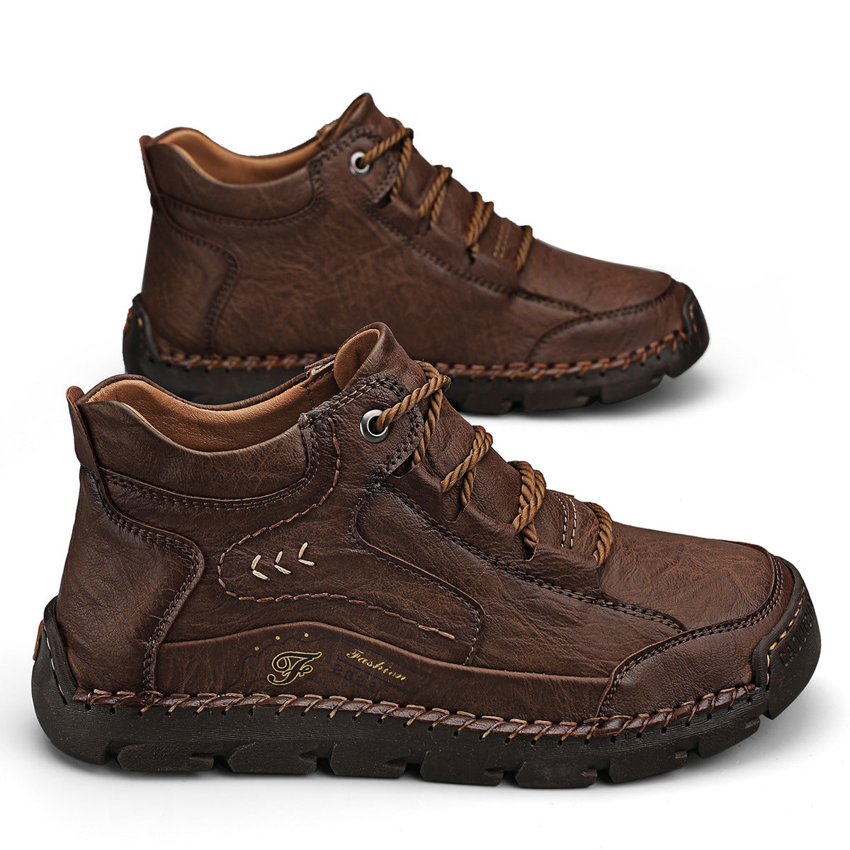 Men's Hand-Stitched Flat Plus Size Lace-Up Casual Shoes Walking Everyday Wear Seasonal Look
