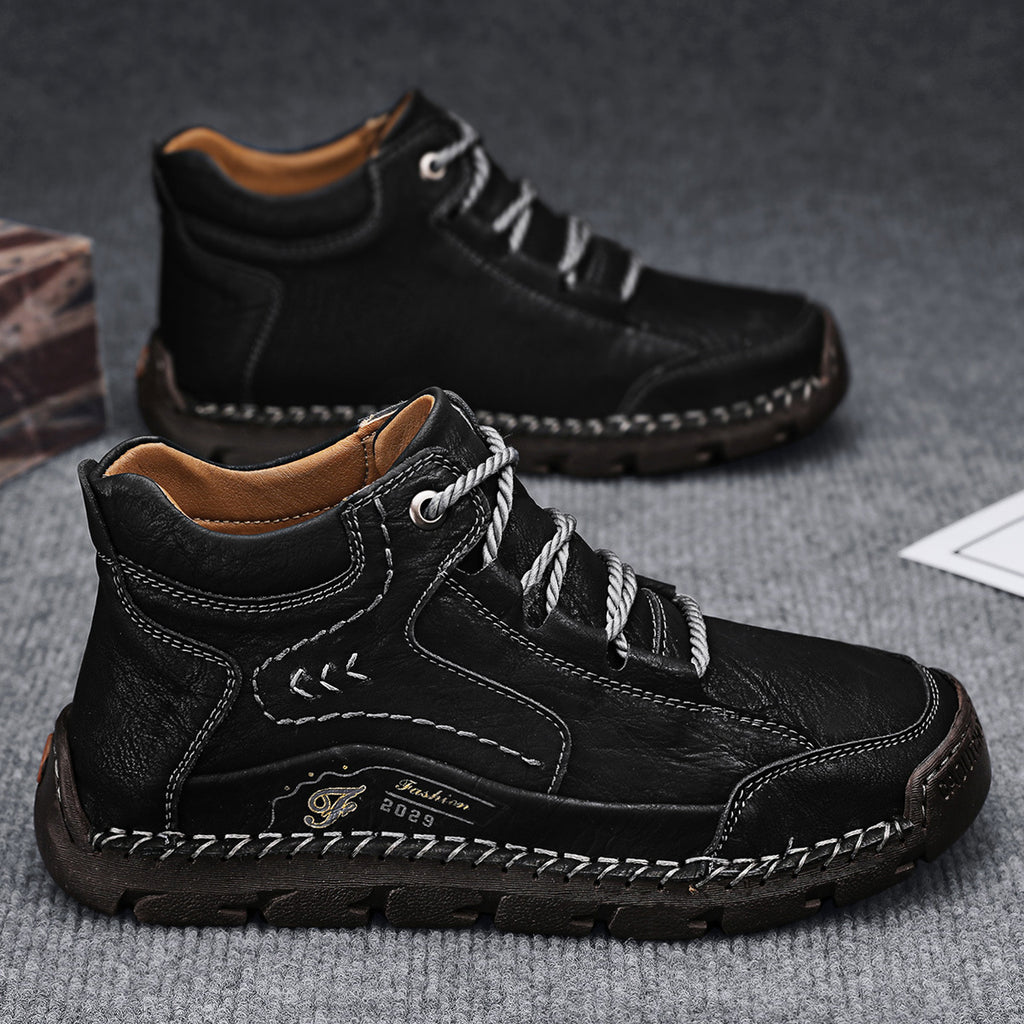 Men's Hand-Stitched Flat Plus Size Lace-Up Casual Shoes Walking Everyday Wear Seasonal Look