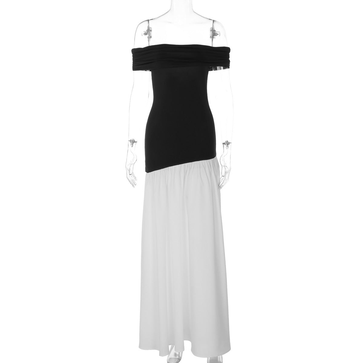 Women's Waist-Defining Slim-Waist Longline Oversized Slim-Fit Color-Block Waist-Cinching French-Inspired Maxi Dress for Beach Vacation Summer Travel Date Night