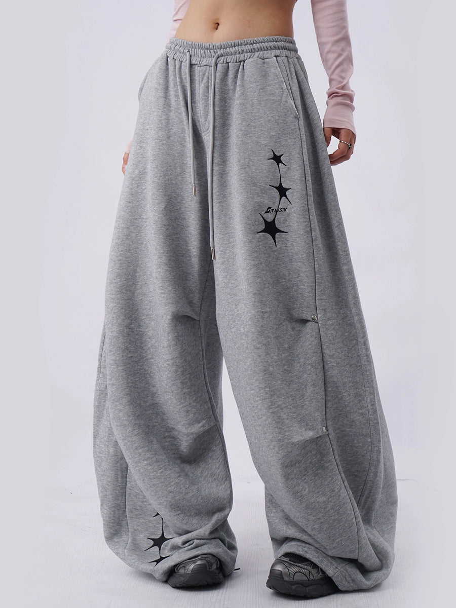 Women's Studded Grey Embroidered Oversized Workout Leggings High-Waisted Squat-Proof Gym Travel Everyday Weekend