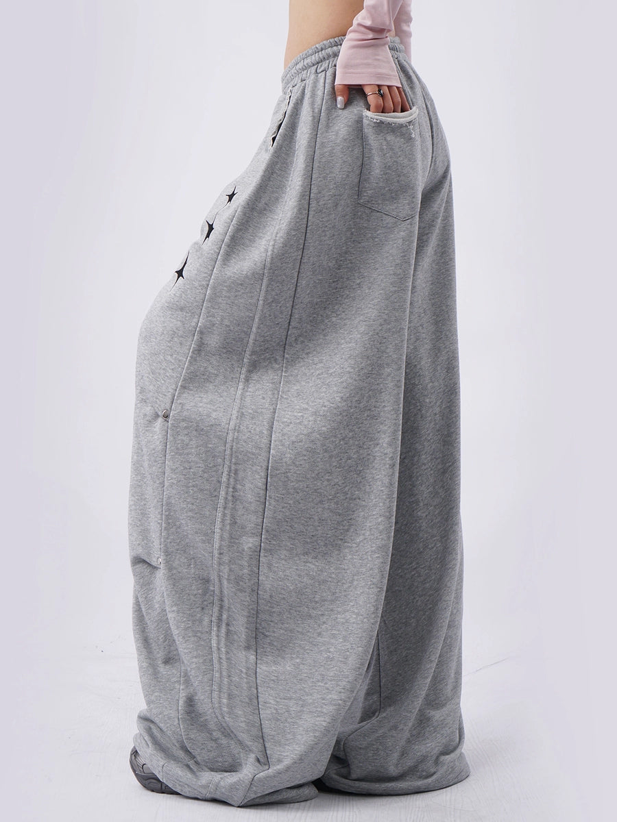 Women's Studded Grey Embroidered Oversized Workout Leggings High-Waisted Squat-Proof Gym Travel Everyday Weekend