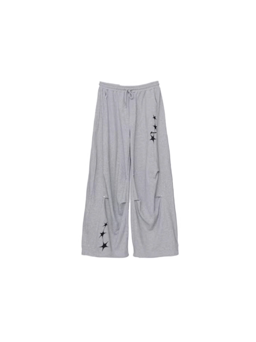 Women's Studded Grey Embroidered Oversized Workout Leggings High-Waisted Squat-Proof Gym Travel Everyday Weekend