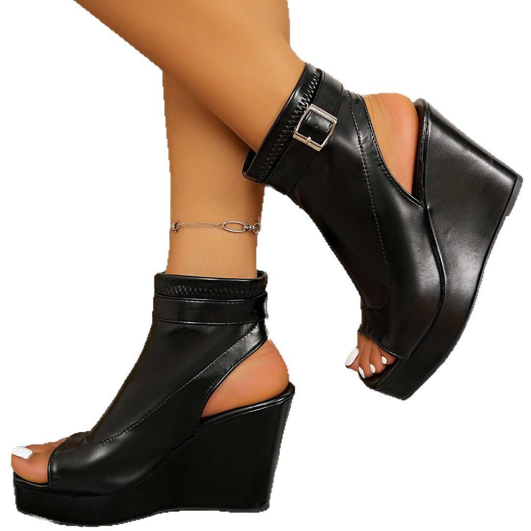 Women's Summer Platform Plus Size Roman Sandal Boots Ankle Walking Everyday