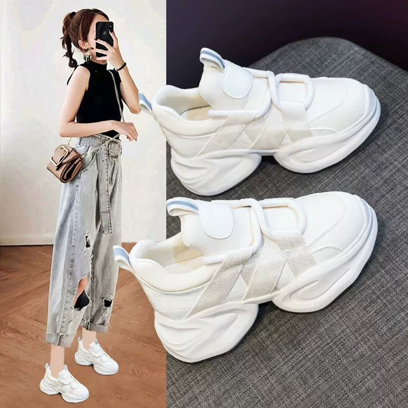 Hidden Lift Chunky Sole Petite Dad Sneakers for Women