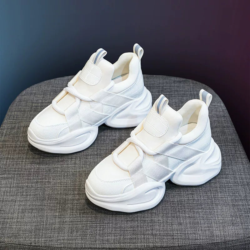 Hidden Lift Chunky Sole Petite Dad Sneakers for Women