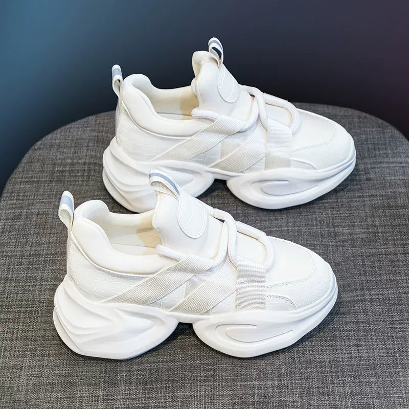 Hidden Lift Chunky Sole Petite Dad Sneakers for Women
