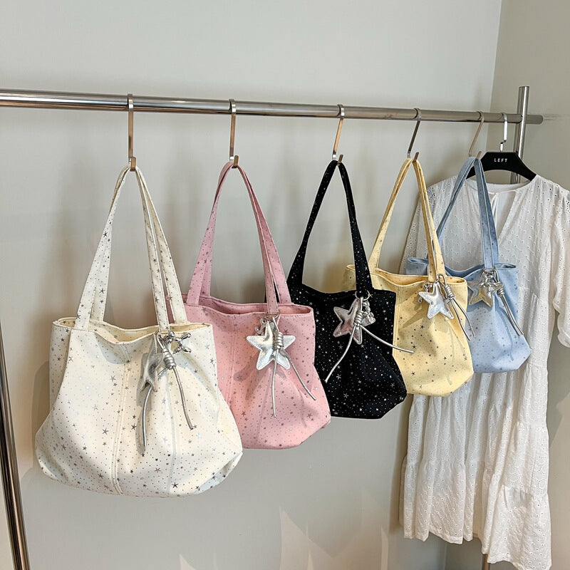 Women's Large-capacity Korean-style Casual Tote Bag Shoulder Crossbody Purse Versatile Work and Travel Office