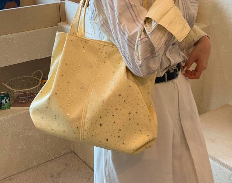 Women's Large-capacity Korean-style Casual Tote Bag Shoulder Crossbody Purse Versatile Work and Travel Office