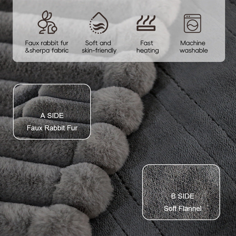Striped Heated Small Appliance Usb Shawl Throw Blanket Home Office Travel Wrap Electric Heating