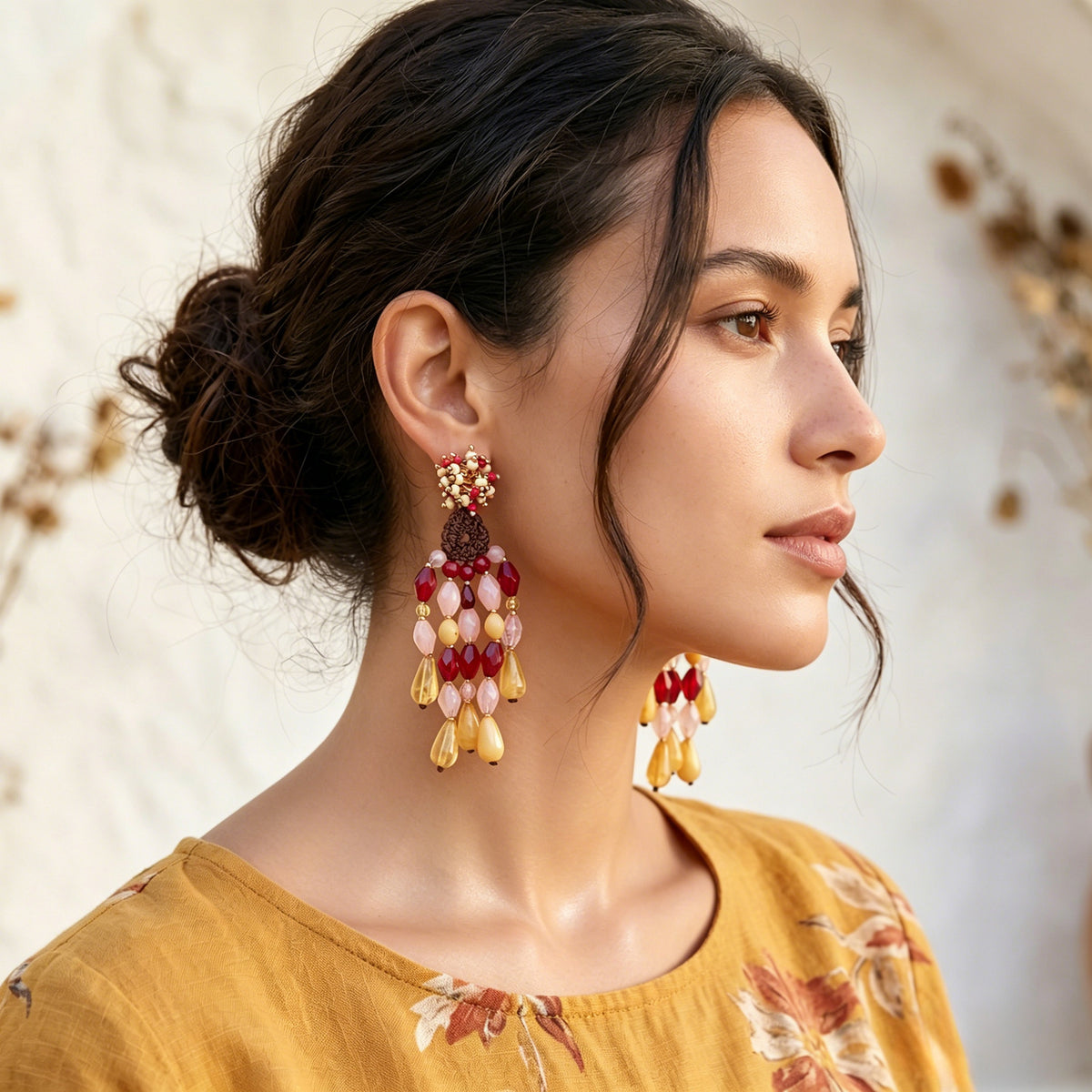 Tassel drop earrings by Yoshan, detail view 3
