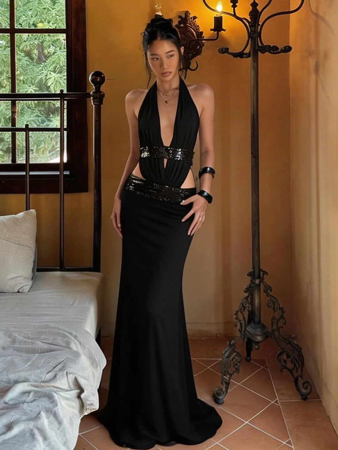 Women's Glitter Luxe Two-piece Set Matching Outfit Set Everyday Fashion Style for Women