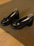 Chunky Sole Leather Petite Pumps for Women