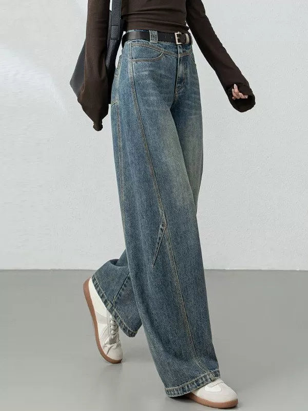 Women's Fall Winter Petite Oversized Slim-fit Straight Pants Wide-leg for Office Outfits Business Casual Work Slimming Travel Comfort Weekend