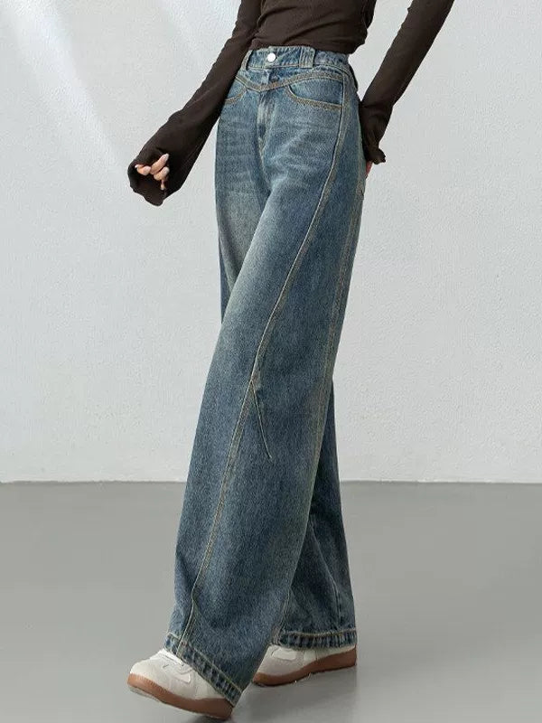Women's Fall Winter Petite Oversized Slim-fit Straight Pants Wide-leg for Office Outfits Business Casual Work Slimming Travel Comfort Weekend