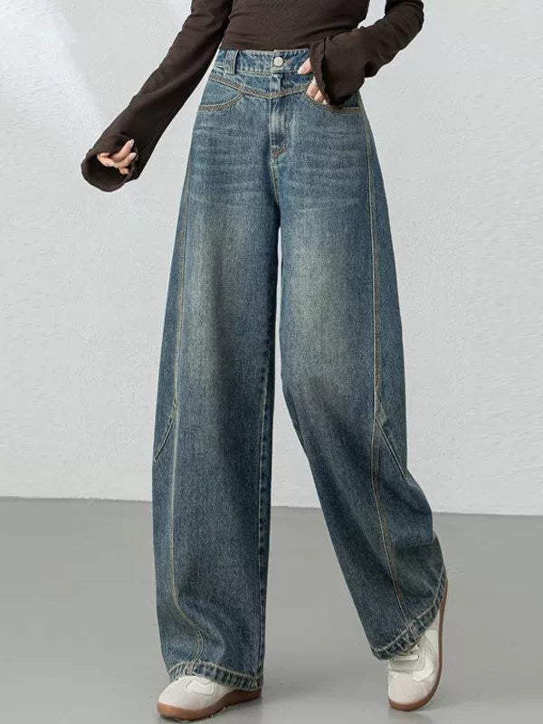 Women's Fall Winter Petite Oversized Slim-fit Straight Pants Wide-leg for Office Outfits Business Casual Work Slimming Travel Comfort Weekend