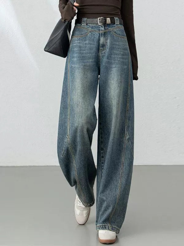 Women's Fall Winter Petite Oversized Slim-fit Straight Pants Wide-leg for Office Outfits Business Casual Work Slimming Travel Comfort Weekend