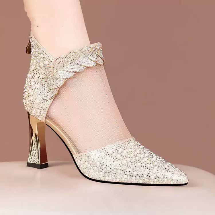 Leather Pointed Toe Pumps for Women