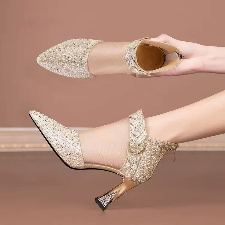Leather Pointed Toe Pumps for Women