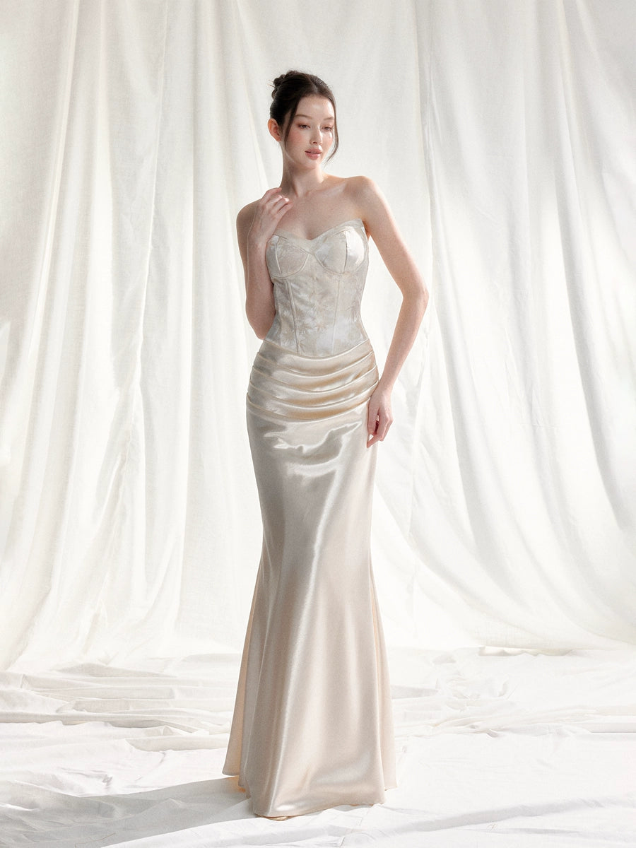 Women's Satin New Chinese-Style Evening Dress Formal Midi Dress for Black Tie Wedding Guest Cocktail Party Prom Date Night
