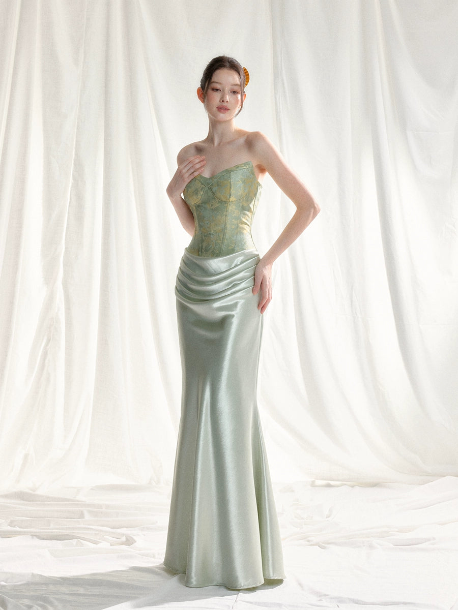 Women's Satin New Chinese-Style Evening Dress Formal Midi Dress for Black Tie Wedding Guest Cocktail Party Prom Date Night